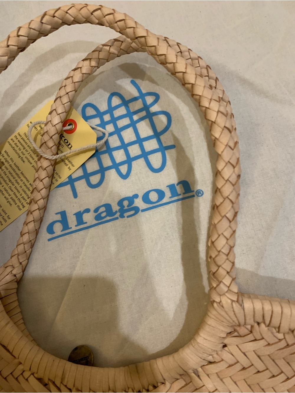 Dragon Diffusion Woven Tote Bag in Cream 8822 - Picture 11 of 12